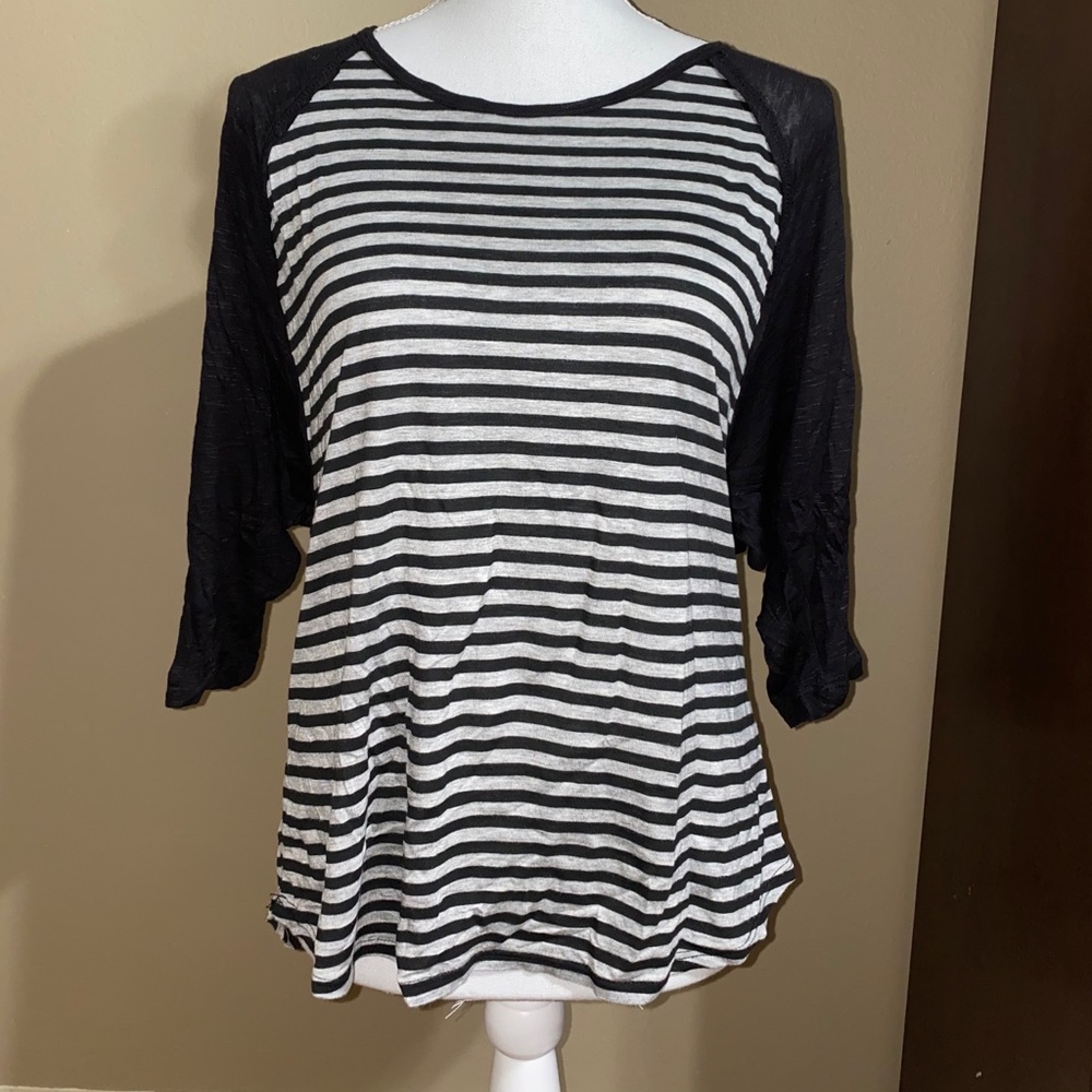 Womens/teen striped 3-4 sleeve tee with LOVE hat!
